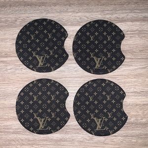 LV Louis Vuitton black car coaster 4pack new